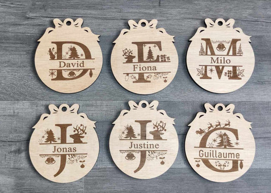 Boules de Noël alphabet