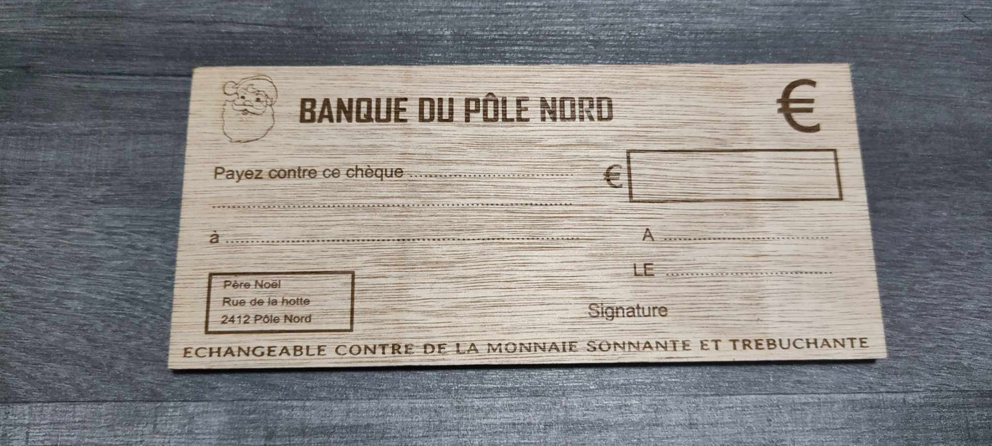 Chèque en bois