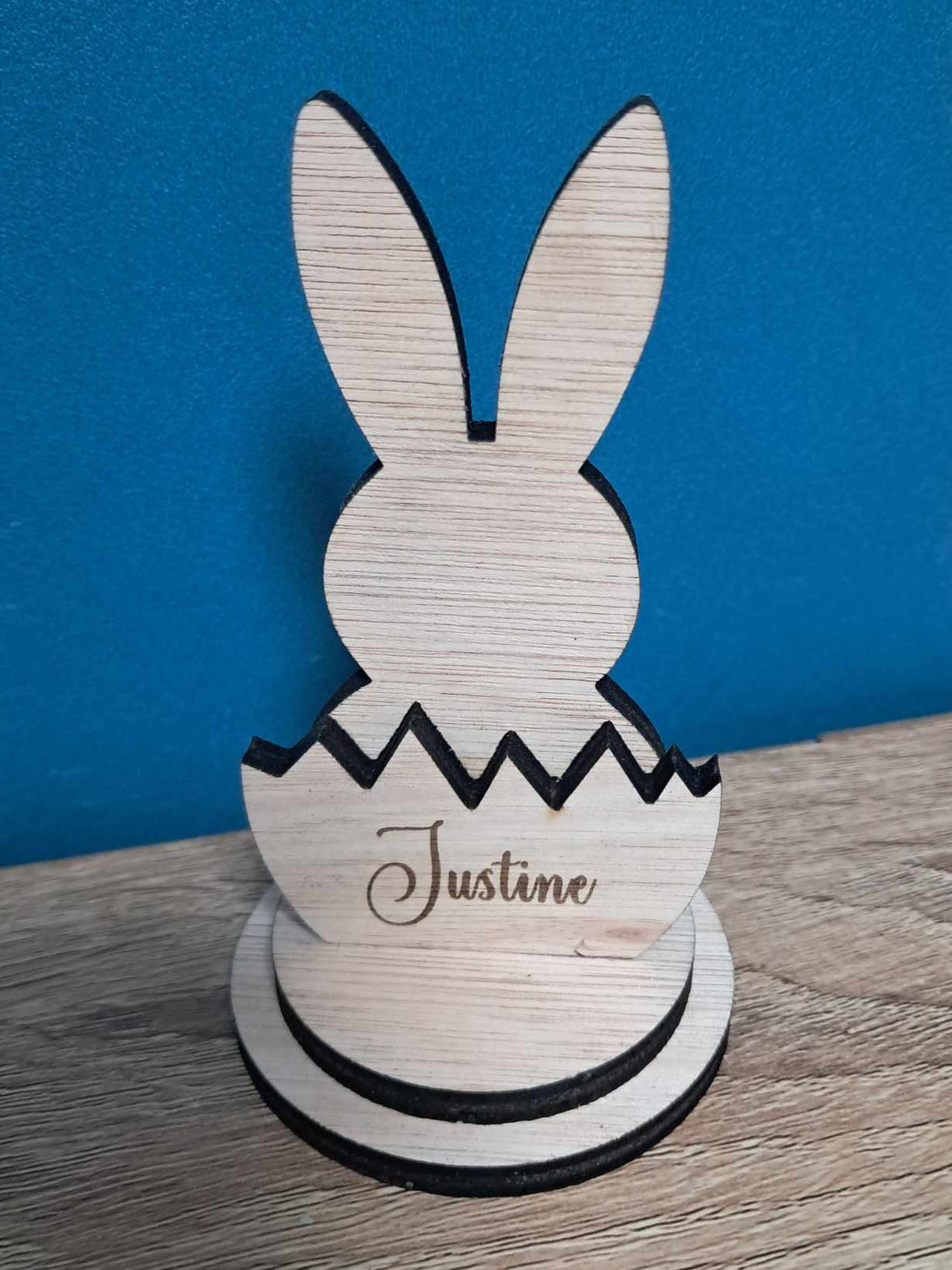 Lapin avec coquille et prénom