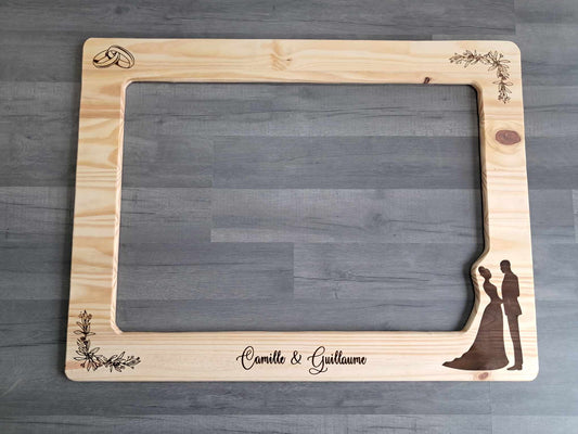 Cadre photo photobooth sur mesure anniversaire mariage bapteme en bois