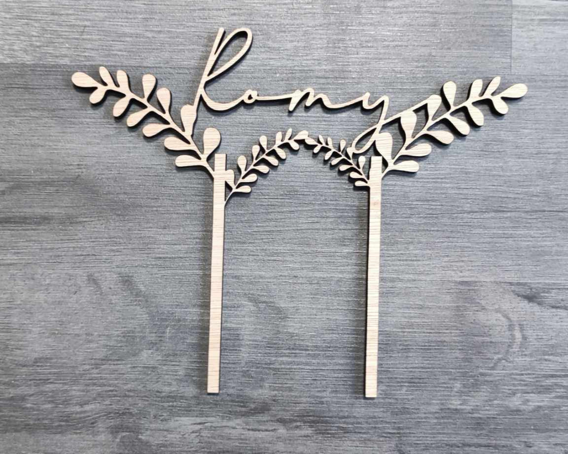 cake topper anniversaire bapteme bois