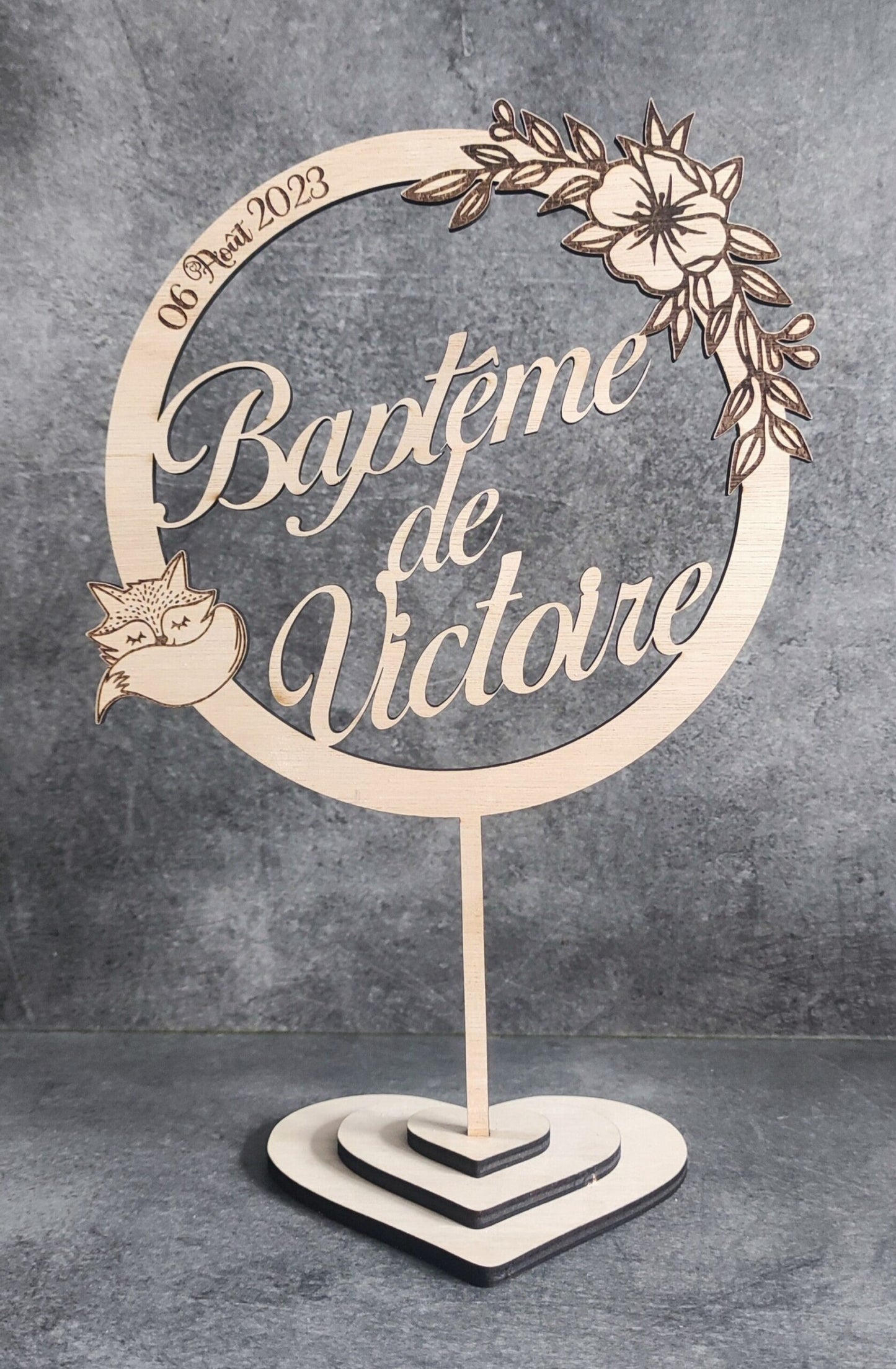 Déco avec prénoms personnalisé en bois pour Baptême