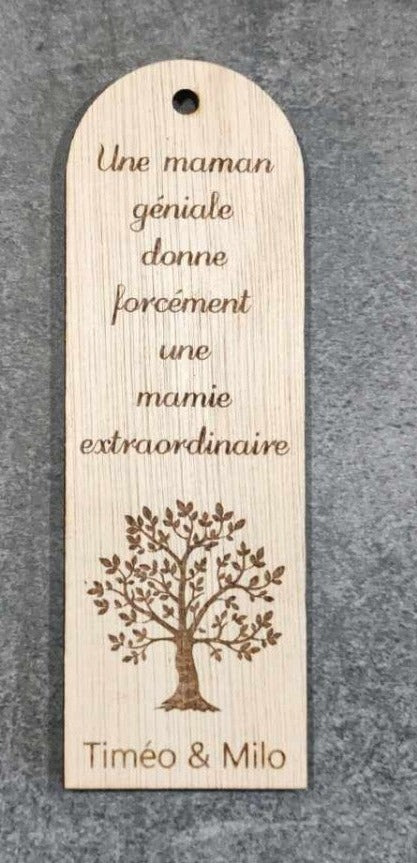 Marque page en bois personnalisable fête des mamans fêtes des mamies