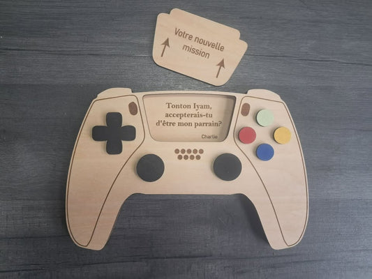 Jeux vidéo avec texte demande parrain marraine