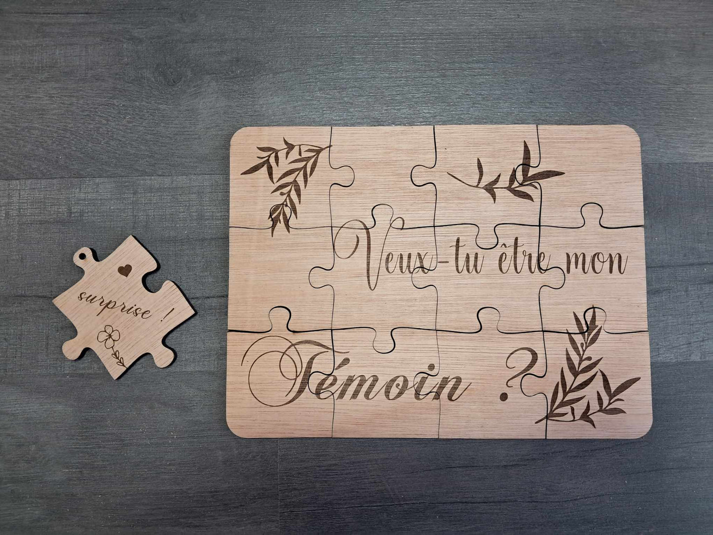 Puzzle en bois mariage veux tu etre mon temoin