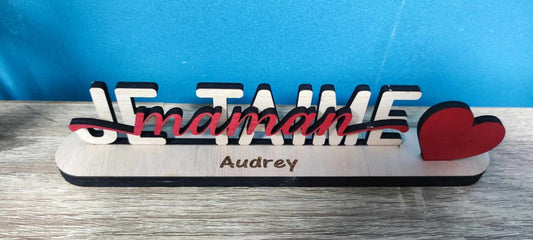 Decoration fete en bois gravure et couleur