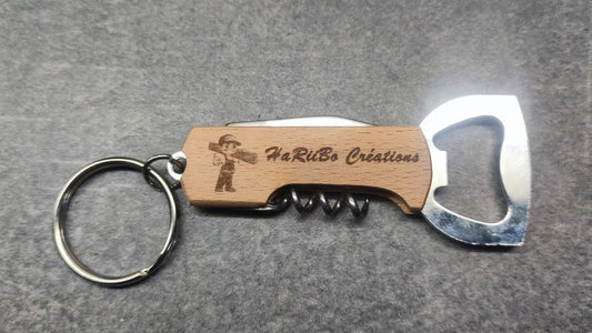 Porte clef 3en1 tire bouchon