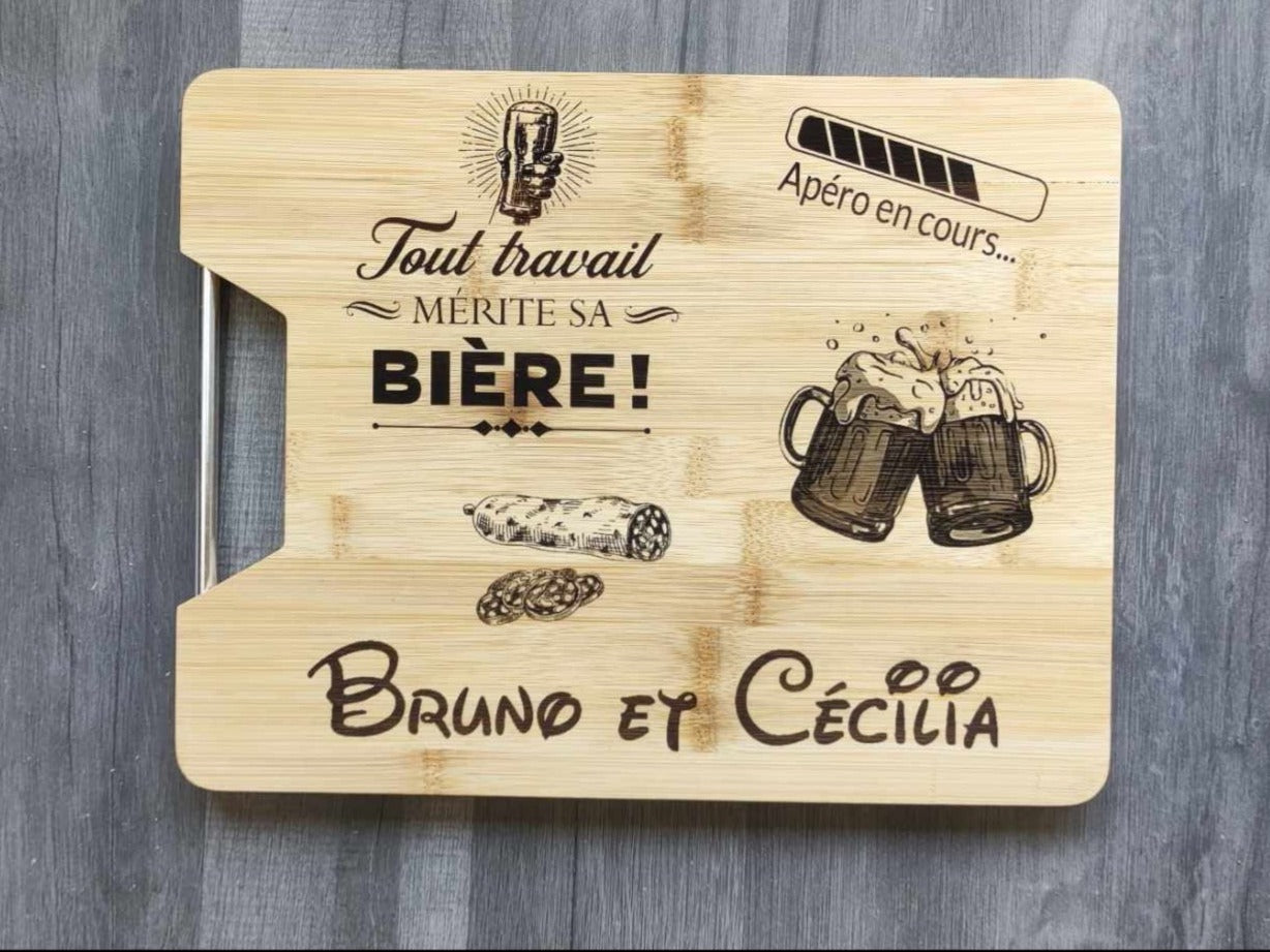 Planche apéro avec barre de fer