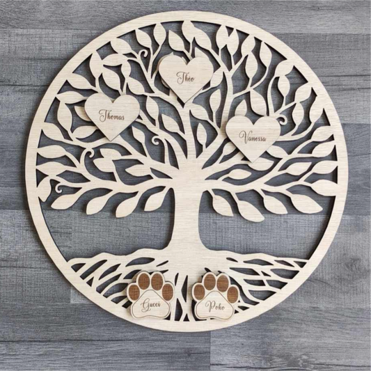 Arbre de vie avec prénoms séparés