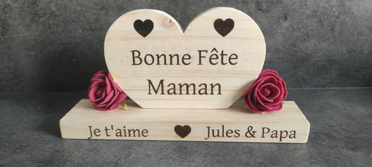 Coeur bonne fête avec roses