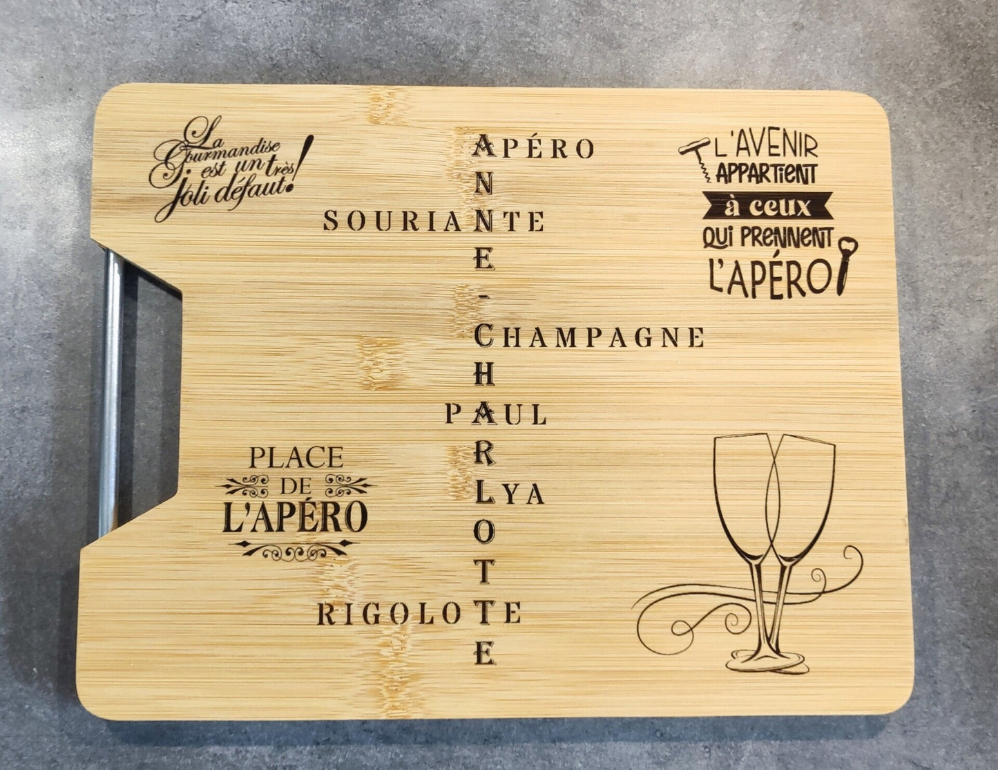 Planche apéro avec barre de fer
