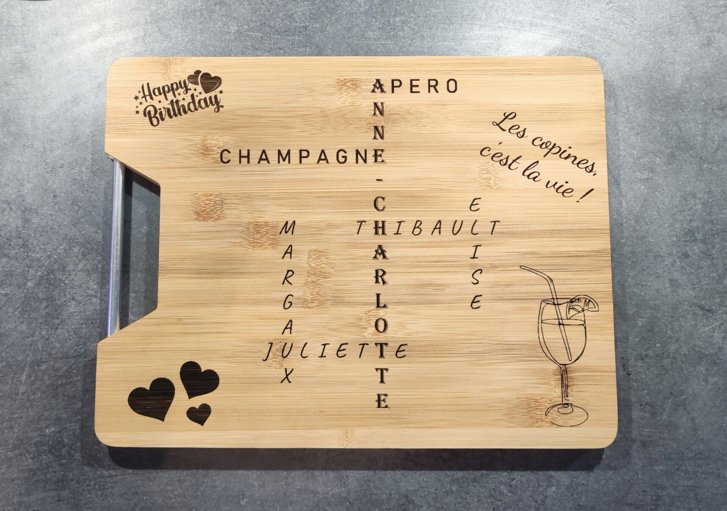 Planche apéro avec barre de fer