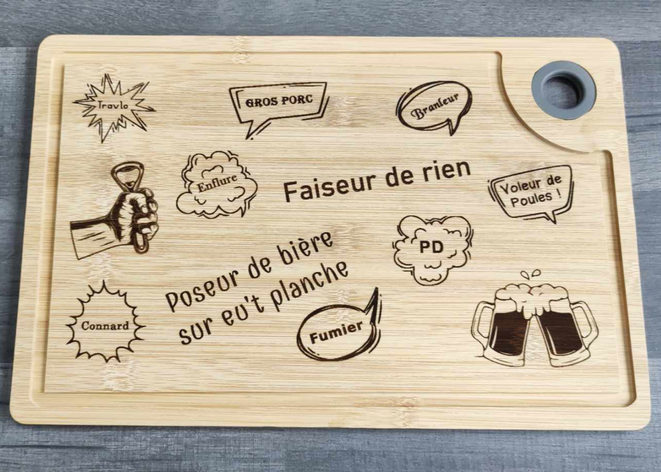 Planche apéro avec trou et rainure (grande)