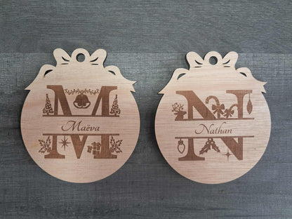 Boules de Noël alphabet