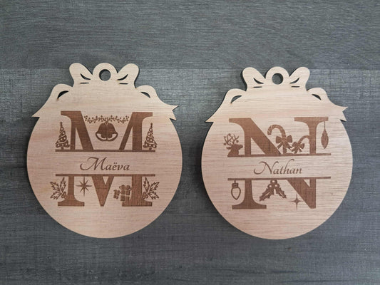 Boules de Noël alphabet