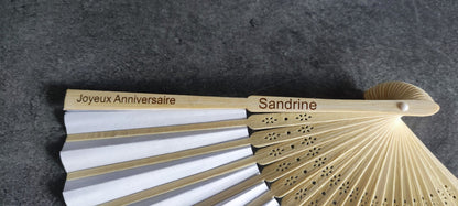 Eventail avec gravure anniversaire fête