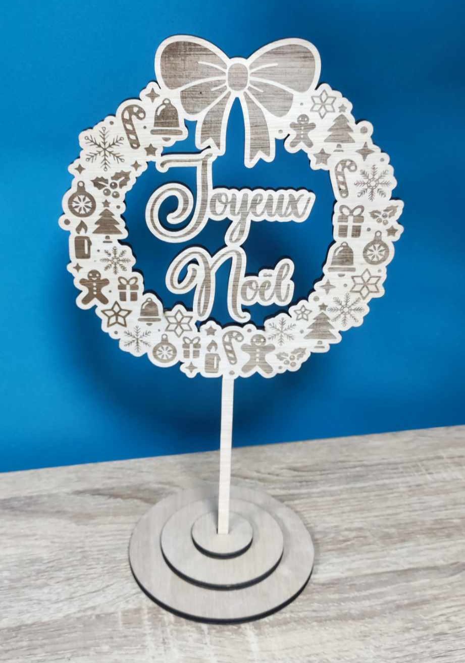 Décoration de table personnalisé Noel en bois