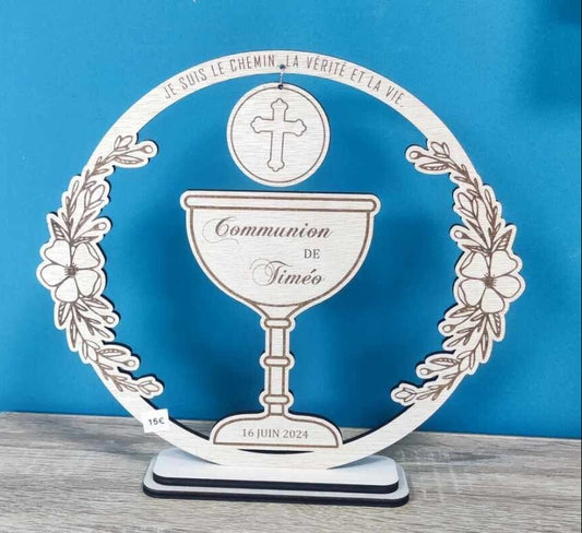 Creation en bois sur mesure pour communion