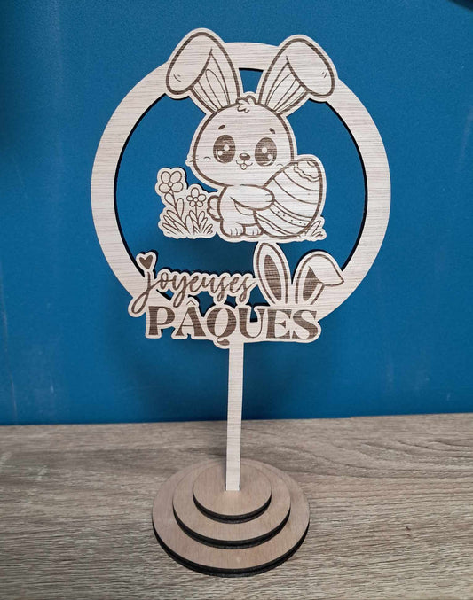 Deco de table en bois paques personnalisé
