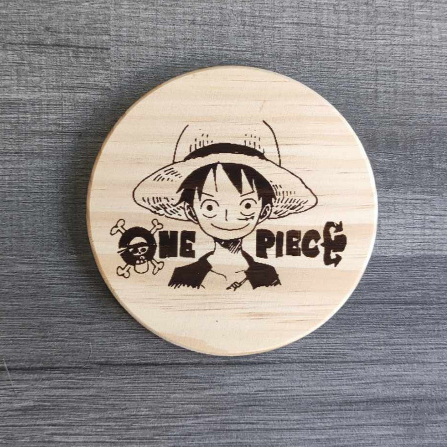 Dessous de verre en bois One Piece luffy sur mesure