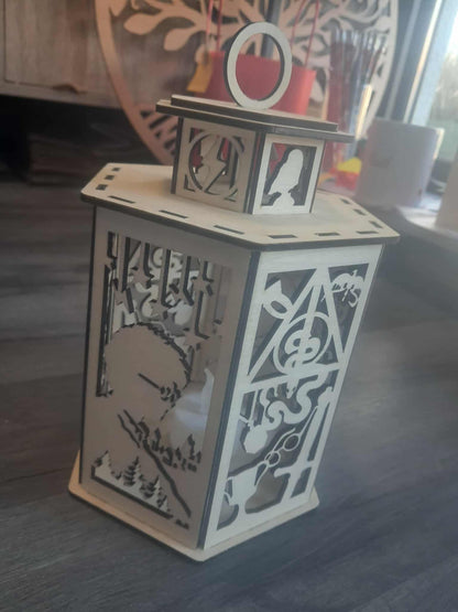 Lanterne lumineuse harry potter bois