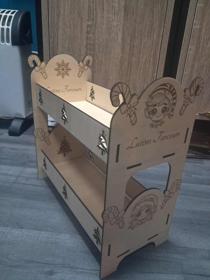 Lit en bois superposé pour 2 lutins farceur