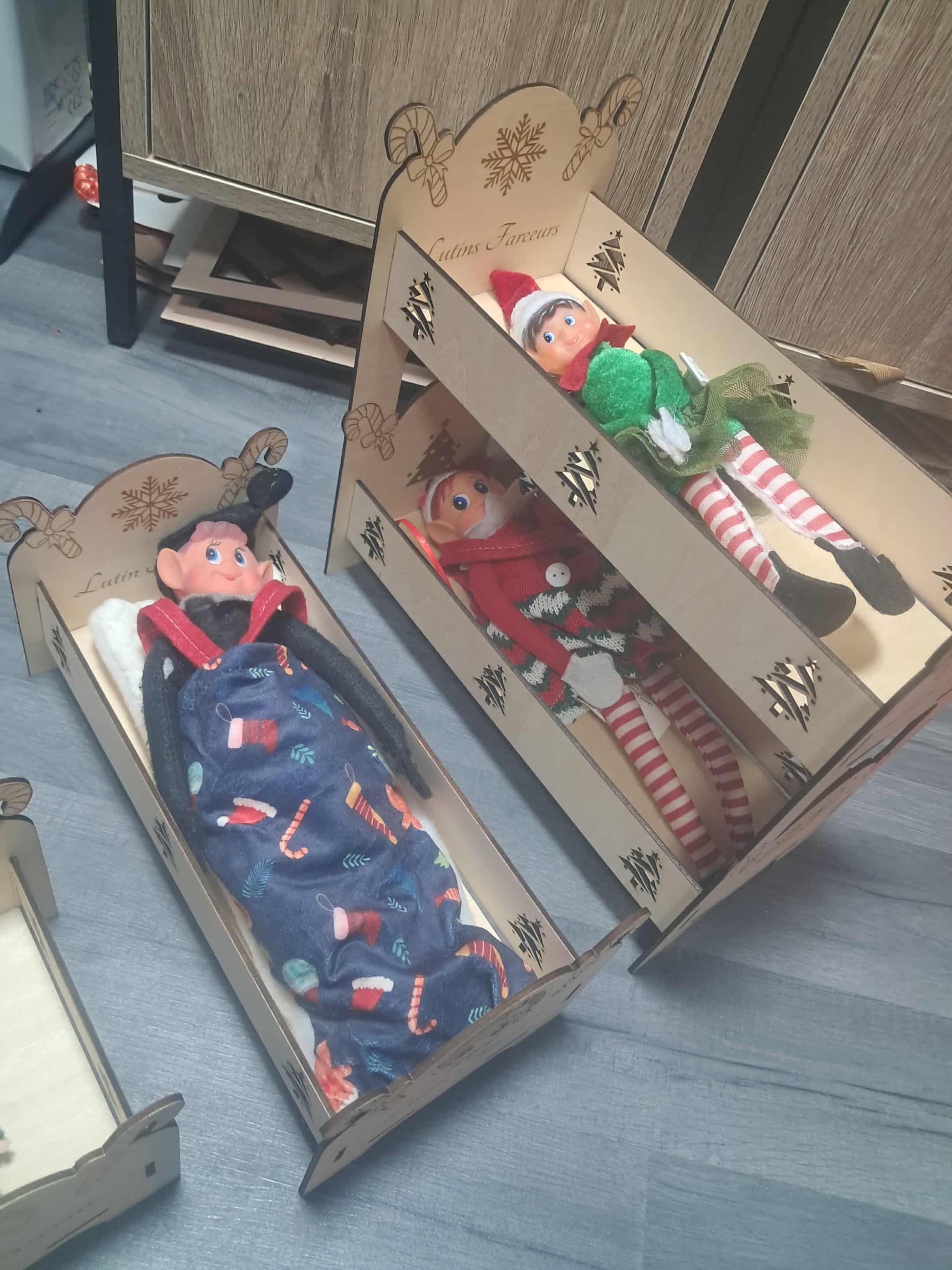 Magie de Noël lit lutin en bois