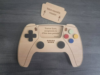 Jeux vidéo avec texte demande parrain marraine