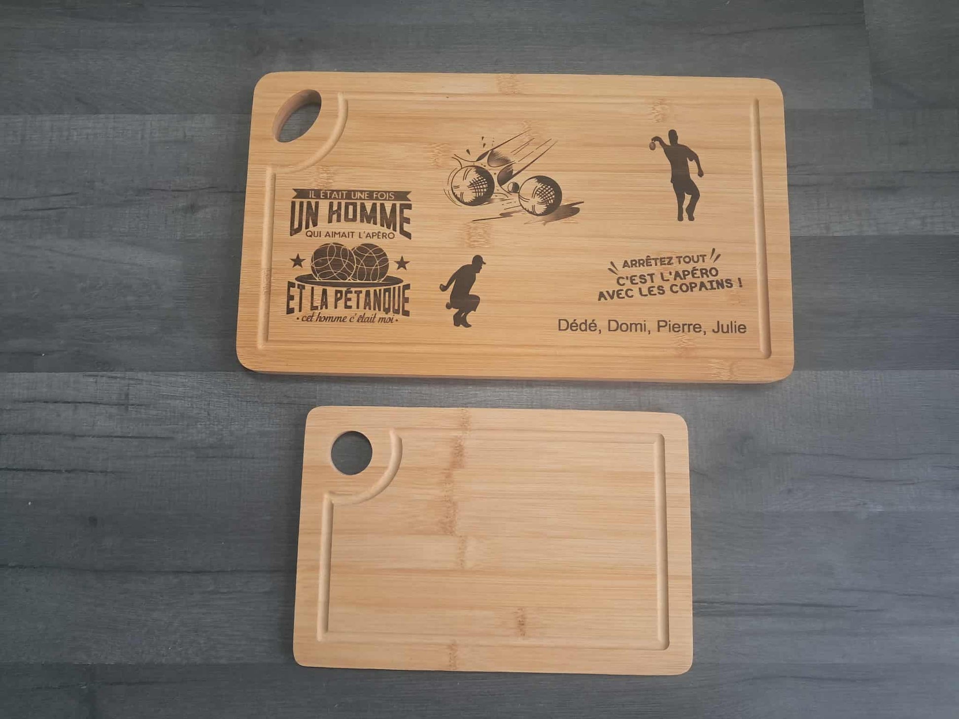 Planche avec personnalisation apero bois