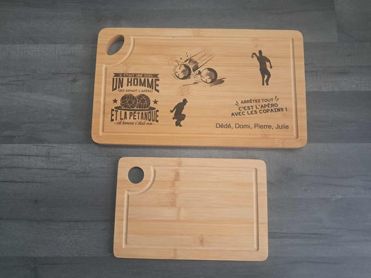 Planche avec personnalisation apero bois