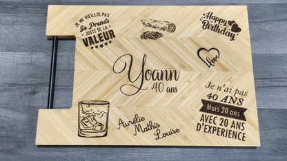 Planche a offrir en bois avec gravure sur mesure