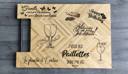 Gravure texte image logo bois