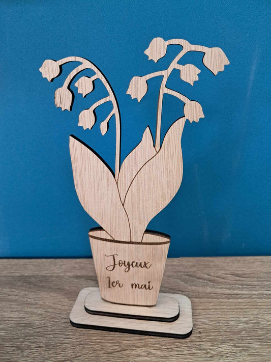 Création en bois personnalisable - Fête du travail - Brin de muguet - 1er mai