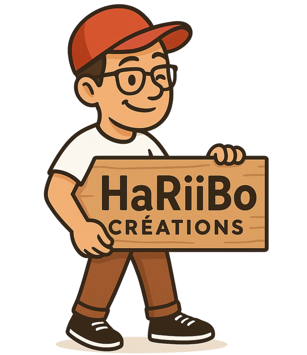 Logo hariibo creation sur demande sur mesure bois