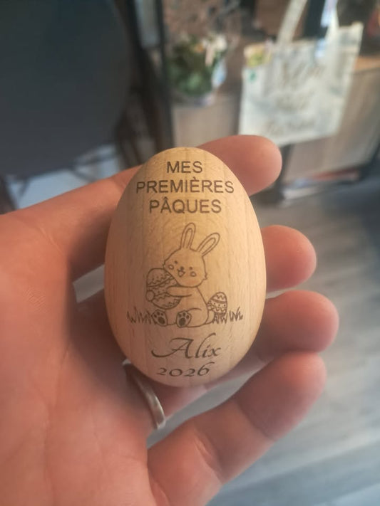 oeuf bois paques prénoms