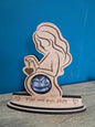 Silhouette femme enceinte personnalisable en bois
